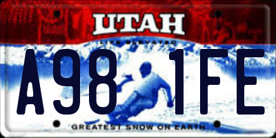 UT license plate A981FE