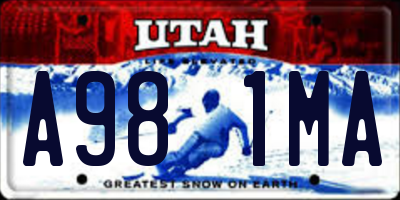 UT license plate A981MA