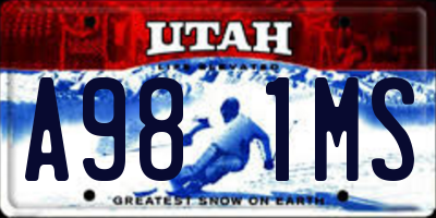 UT license plate A981MS