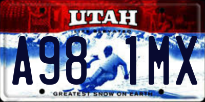 UT license plate A981MX