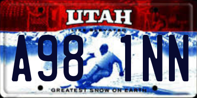 UT license plate A981NN
