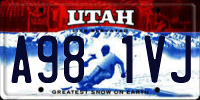 UT license plate A981VJ