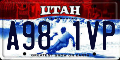 UT license plate A981VP