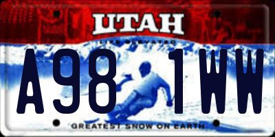 UT license plate A981WW