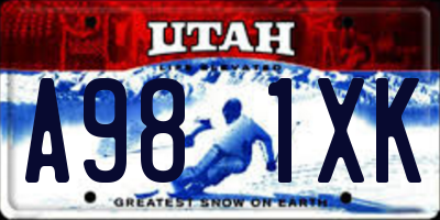 UT license plate A981XK