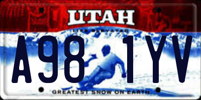 UT license plate A981YV