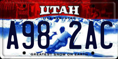 UT license plate A982AC