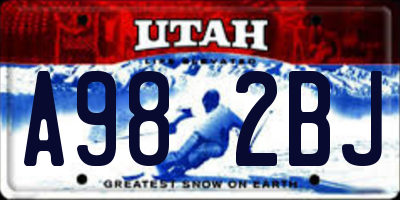 UT license plate A982BJ