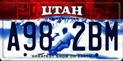 UT license plate A982BM