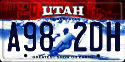 UT license plate A982DH