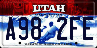 UT license plate A982FE