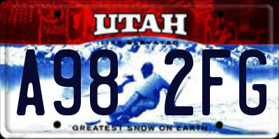 UT license plate A982FG