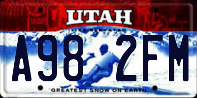 UT license plate A982FM