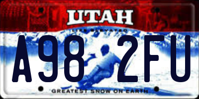 UT license plate A982FU