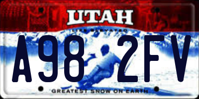 UT license plate A982FV