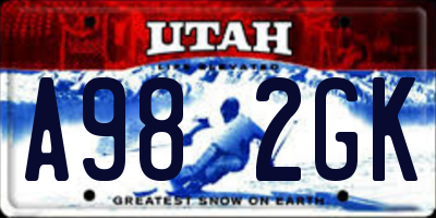 UT license plate A982GK