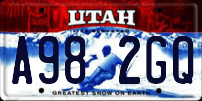 UT license plate A982GQ