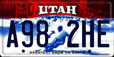 UT license plate A982HE