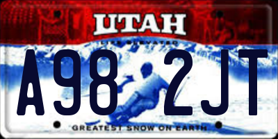 UT license plate A982JT