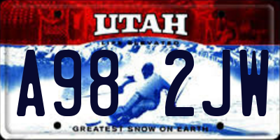 UT license plate A982JW