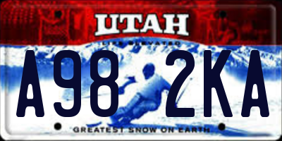 UT license plate A982KA