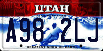 UT license plate A982LJ