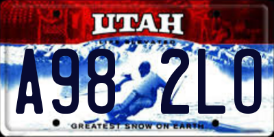 UT license plate A982LO