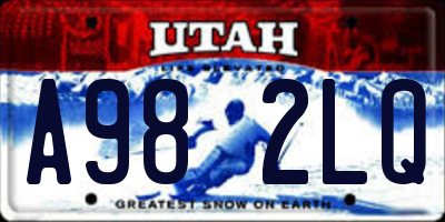 UT license plate A982LQ