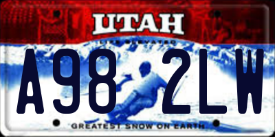 UT license plate A982LW