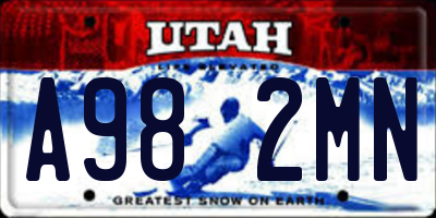 UT license plate A982MN