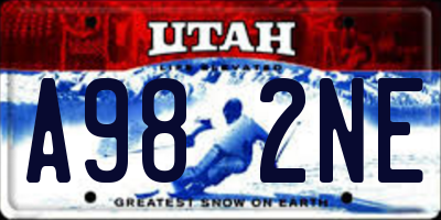 UT license plate A982NE