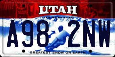 UT license plate A982NW