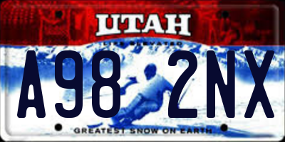UT license plate A982NX
