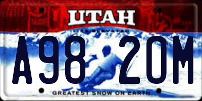 UT license plate A982OM
