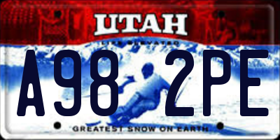 UT license plate A982PE