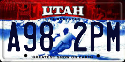 UT license plate A982PM