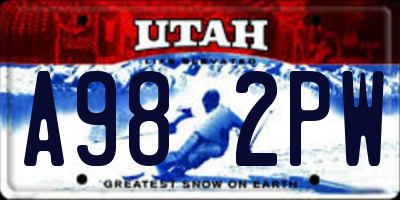 UT license plate A982PW