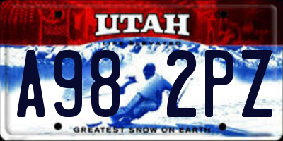 UT license plate A982PZ