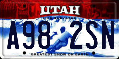 UT license plate A982SN