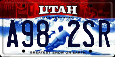 UT license plate A982SR