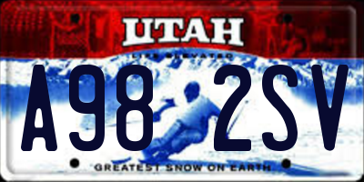 UT license plate A982SV