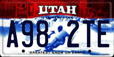 UT license plate A982TE