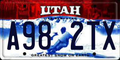 UT license plate A982TX