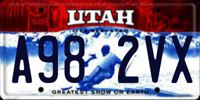 UT license plate A982VX
