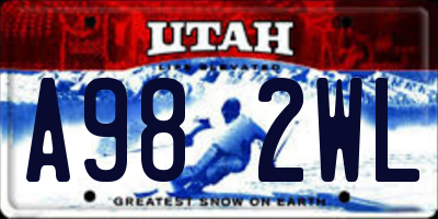 UT license plate A982WL