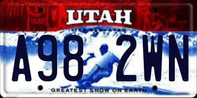 UT license plate A982WN