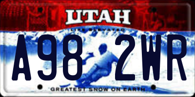 UT license plate A982WR