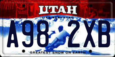 UT license plate A982XB