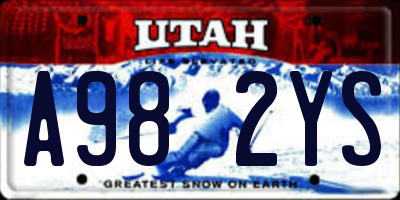 UT license plate A982YS