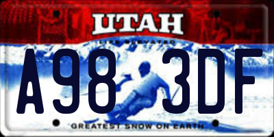 UT license plate A983DF